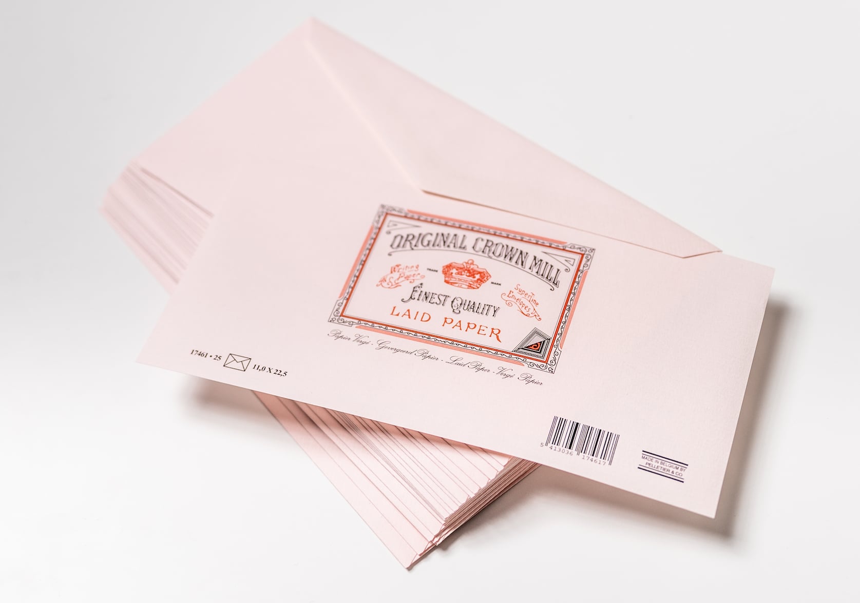 Pink Laid Envelopes for A4 Notepad - Original Crown Mill