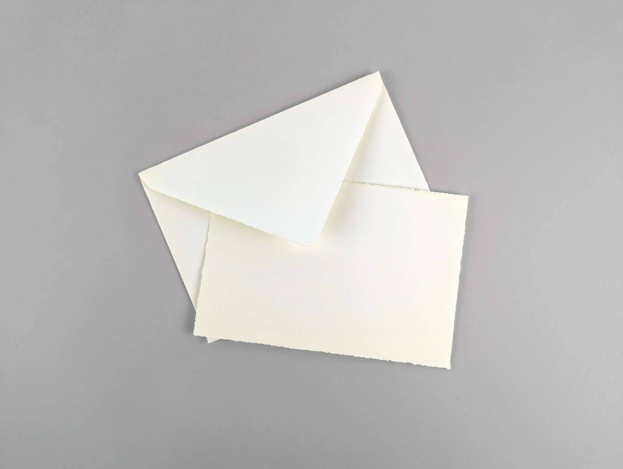 Cream Deckled Edge Medium Note Card with matching cream envelope.