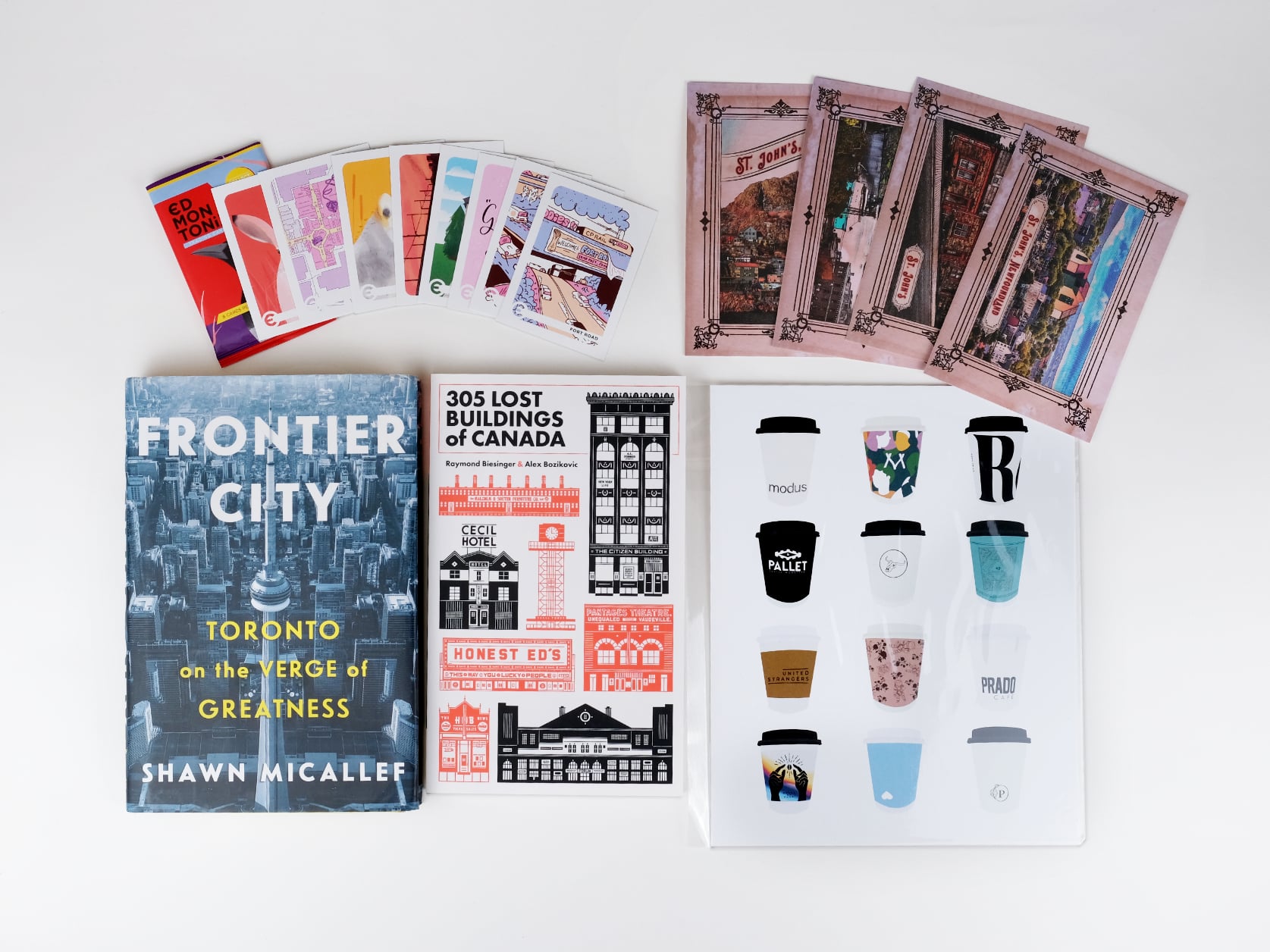 Exploring Canada bundle - top view of all items layed out together